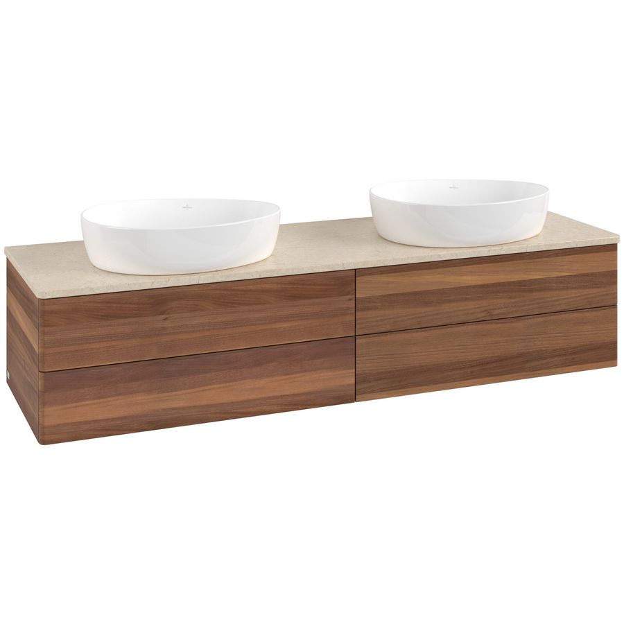 Wastafelonderkast Antao 1600x360x500mm Warm Walnut K28013HM