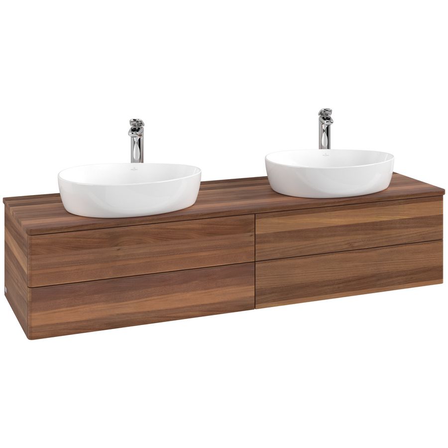 Wastafelonderkast Antao 1600x360x500mm Warm Walnut K28052HM