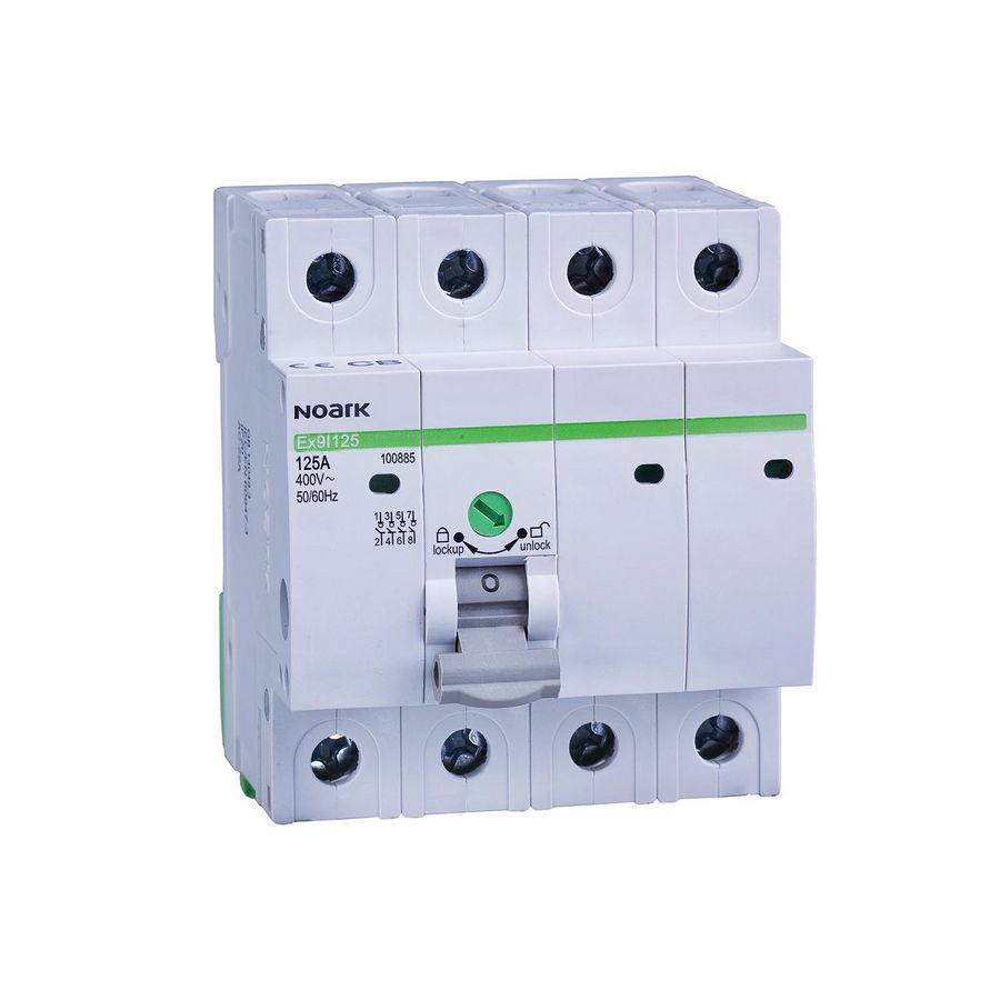 Hoofdschakelaar breedte 4 modules 4-polig 100A
