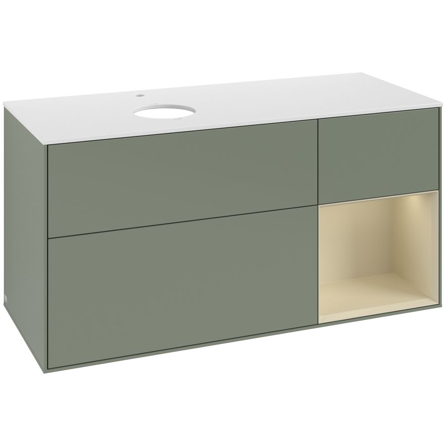 Wastafelonderkast Finion 1200x603x501mm Olive Matt Lacquer G811HJGM