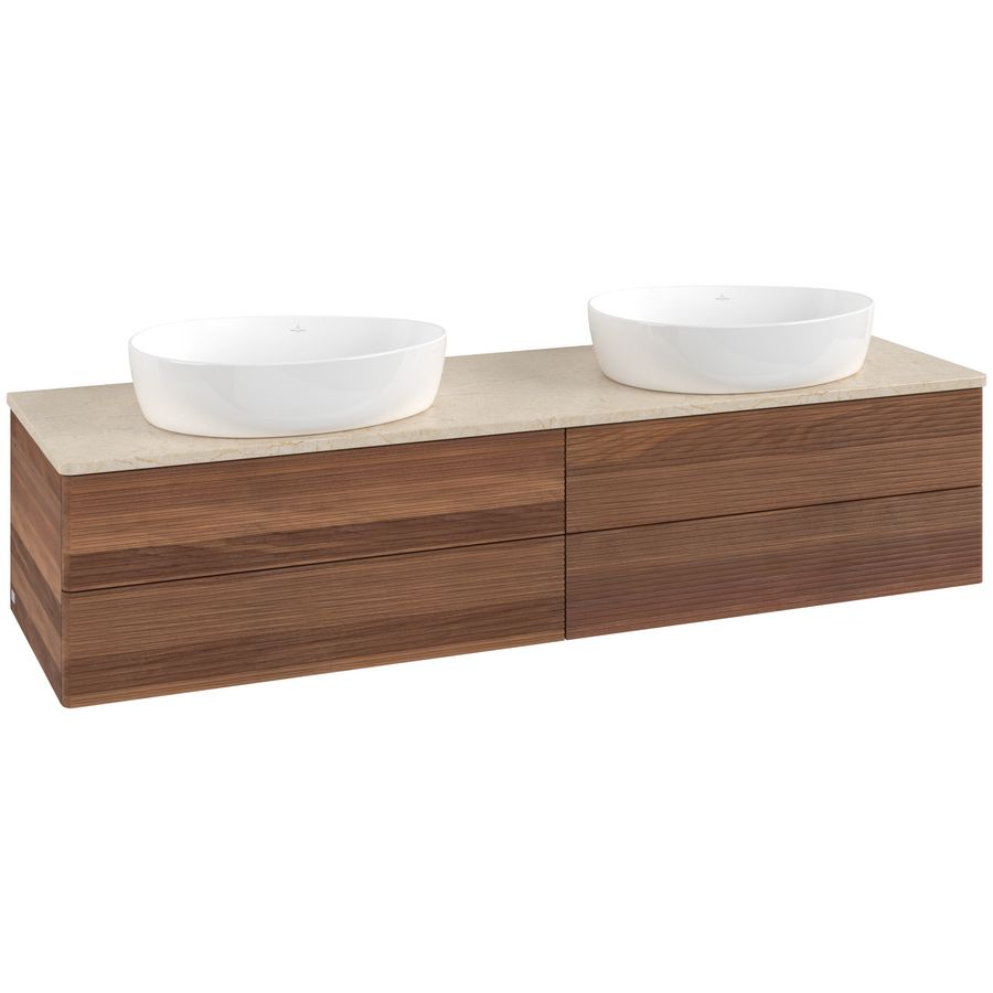 Wastafelonderkast Antao 1600x360x500mm Warm Walnut K28113HM