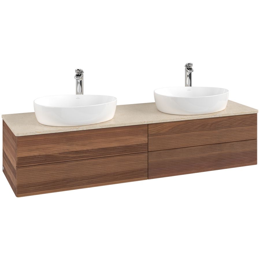 Wastafelonderkast Antao 1600x360x500mm Warm Walnut K28153HM