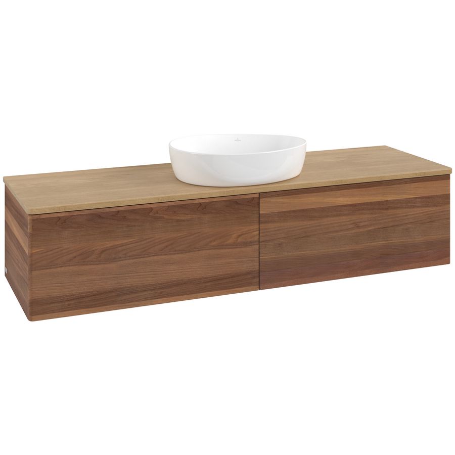 Wastafelonderkast Antao 1600x360x500mm Warm Walnut K36011HM