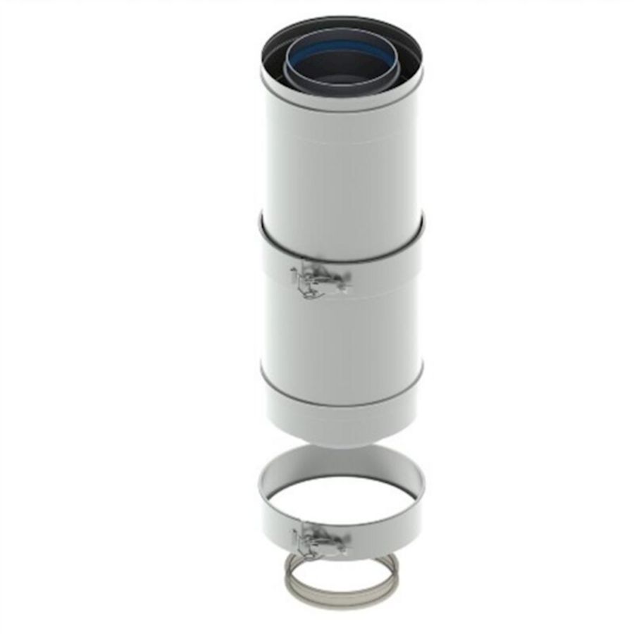 Concentrische pijp aluminium 100/150 lengte 275-390mm
