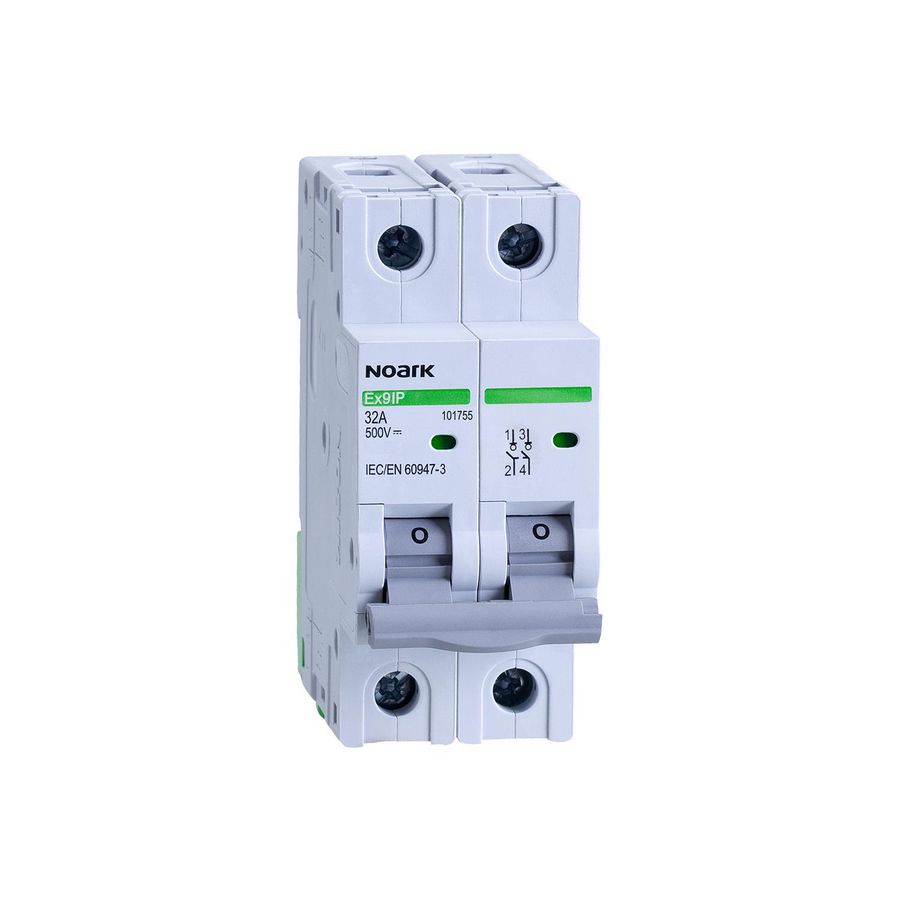 DC Hoofdschakelaar breedte 2 modules 2-polig 63A