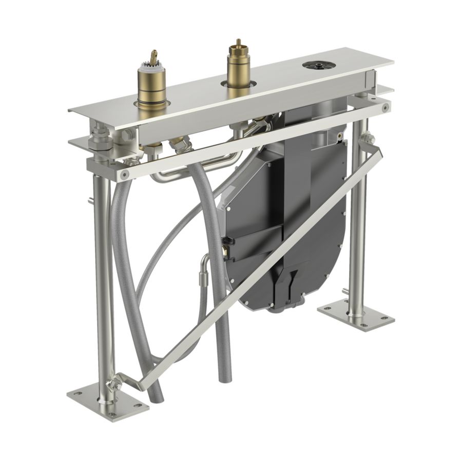 HANSACOMPACT 3-gats inbouwdeel badrandsysteem met vloersteun