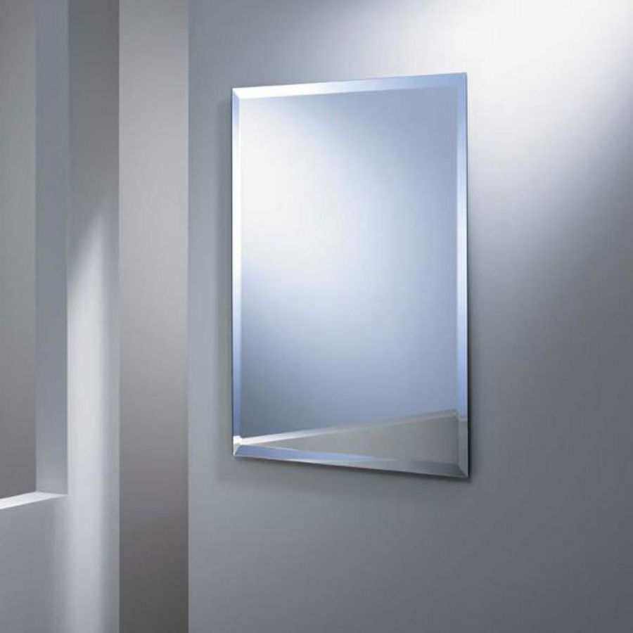 Spiegel rechthoekig 1200x800mm (bxh) met facet 4mm rondom incl. verborgen bevestiging
