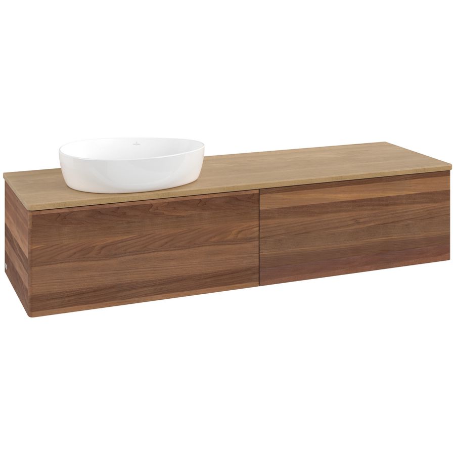 Wastafelonderkast Antao 1600x360x500mm Warm Walnut K37011HM