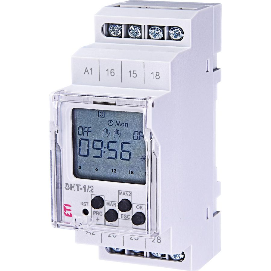 Tijdklok week 2x16A 12-240VAC/DC +Z/W