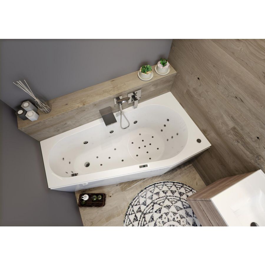 Whirlpool Delta Rihopool 150x80cm systeem BLISS links hoogglans wit