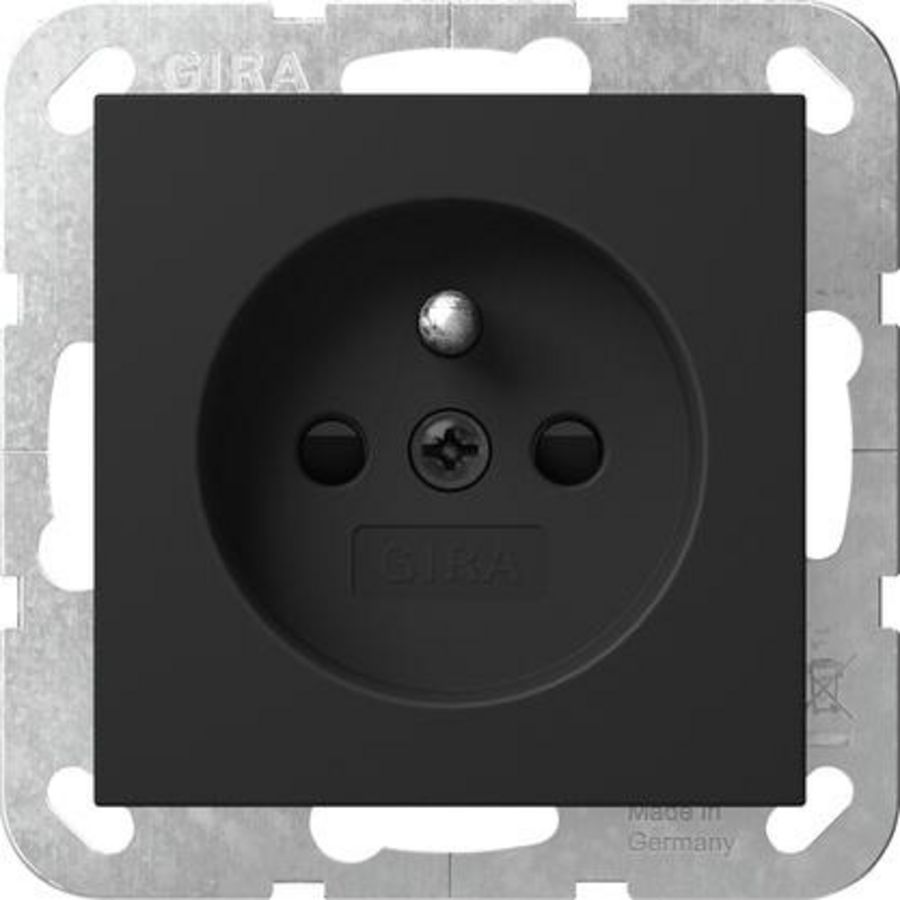 wandcontactdoos aardpen + Safety Plus System 55 zwart m