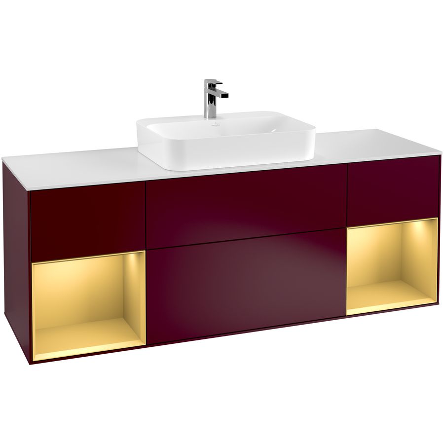 Wastafelonderkast Finion 1600x603x501mm Peony Matt Lacquer F451HFHB