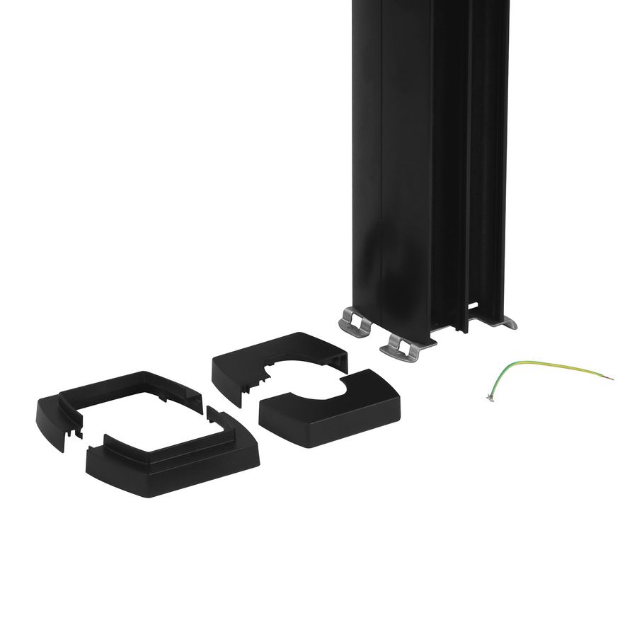 Energiezuil 4 compartiment 45mm 0,68M + 2,7M zwart