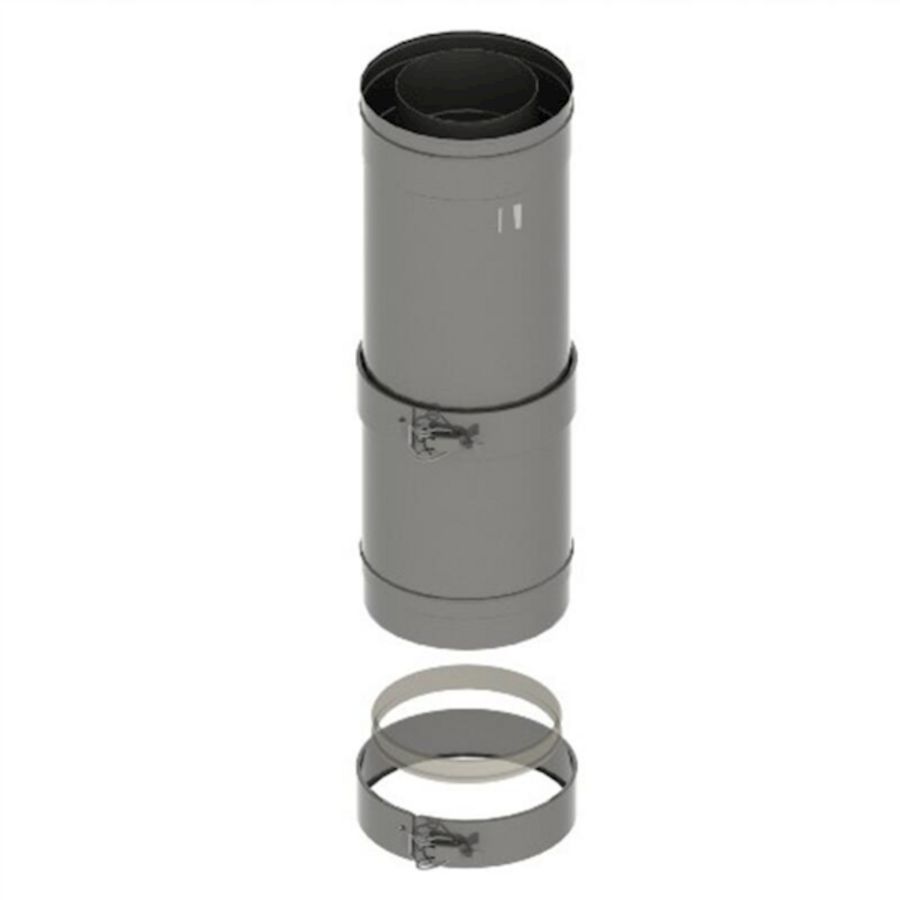 Pijp RVS 150/100 275-390mm telescopisch