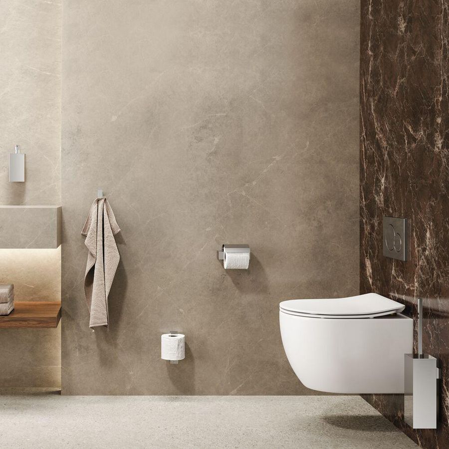 Closetrolhouder chroom met klep MODERN ART