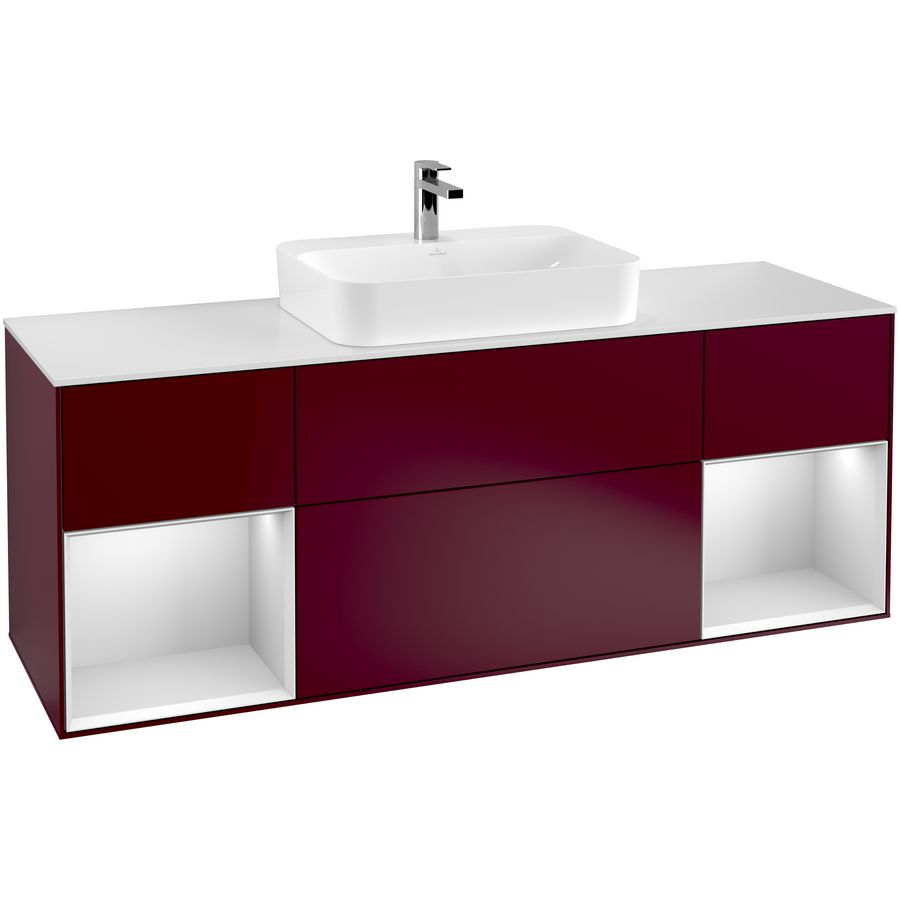 Wastafelonderkast Finion 1600x603x501mm Peony Matt Lacquer F451MTHB
