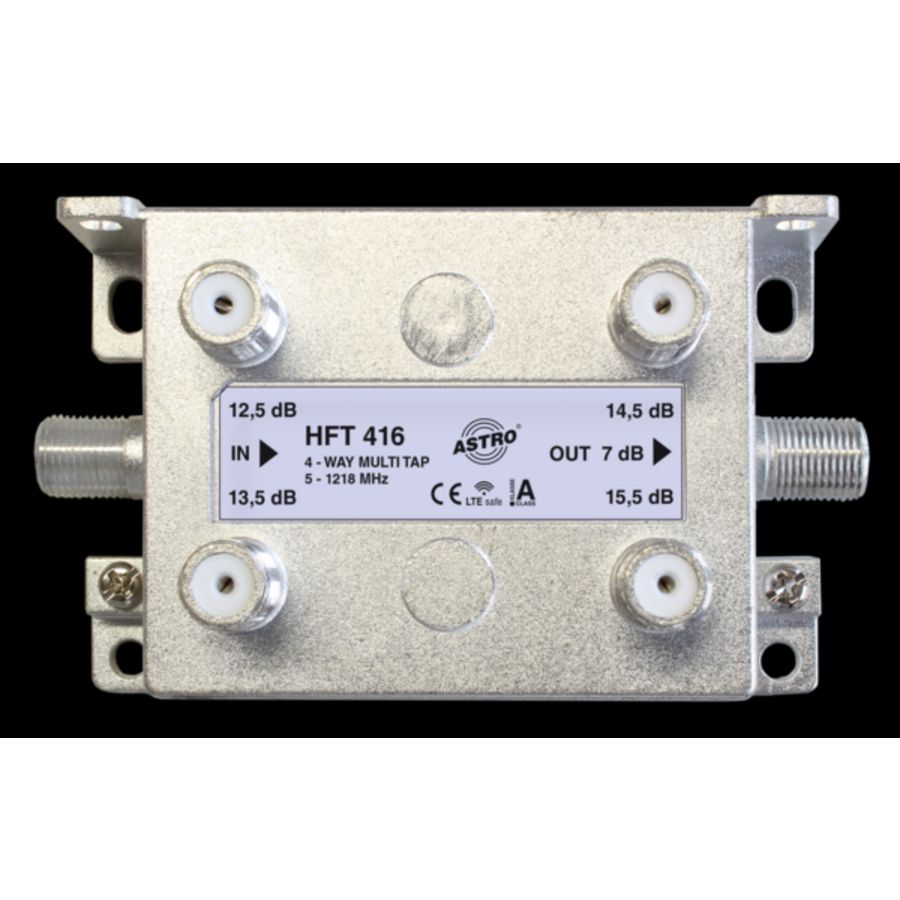Multi-tap 4-voudig 13-16dB aftakdemping retour met f-aans.