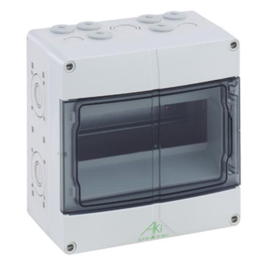 Modulaire verdeler / verdeelkast AKi compact grijs P65 IK08 9 modules