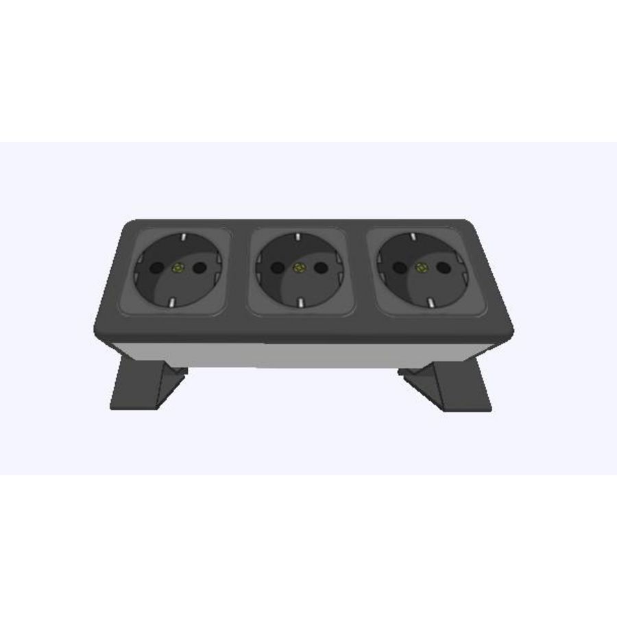 Contactdooscombinatie Netbox slim 3x230v horizontaal 40cm