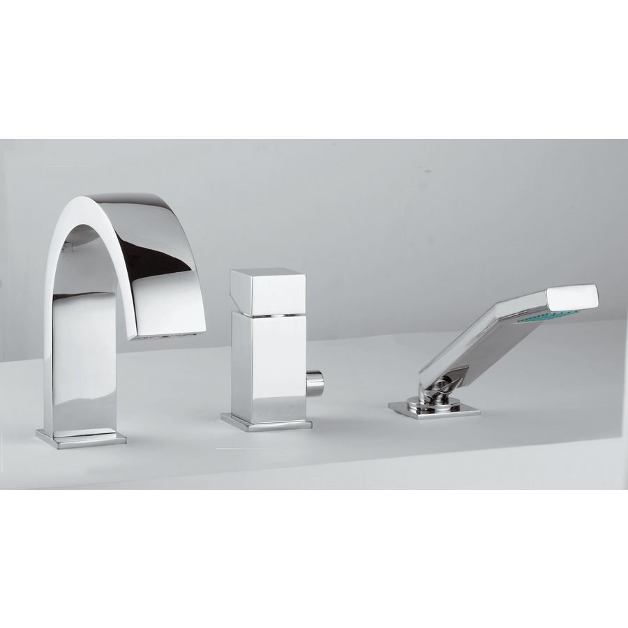 3-gats LEVEL badmengkraan voor badrandmontage compleet. chroom