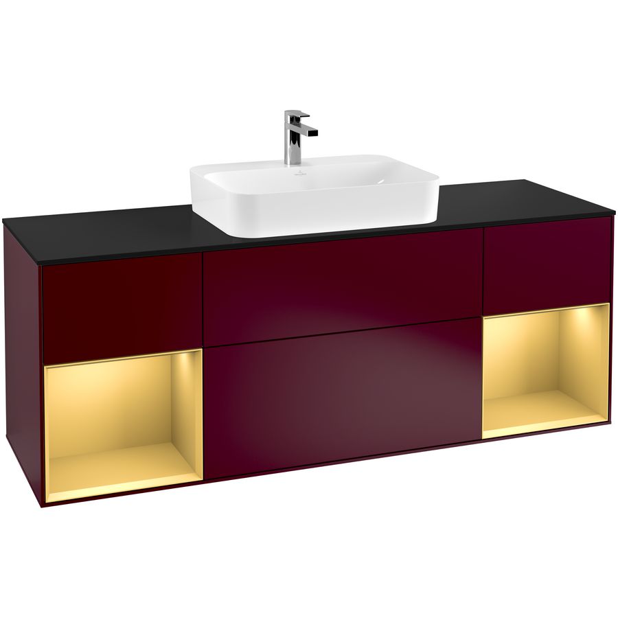 Wastafelonderkast Finion 1600x603x501mm Peony Matt Lacquer F452HFHB