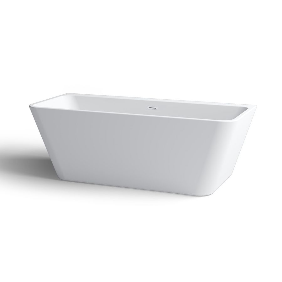 Ligbad wandmodel m stop/go plug wit wit acryl InBe