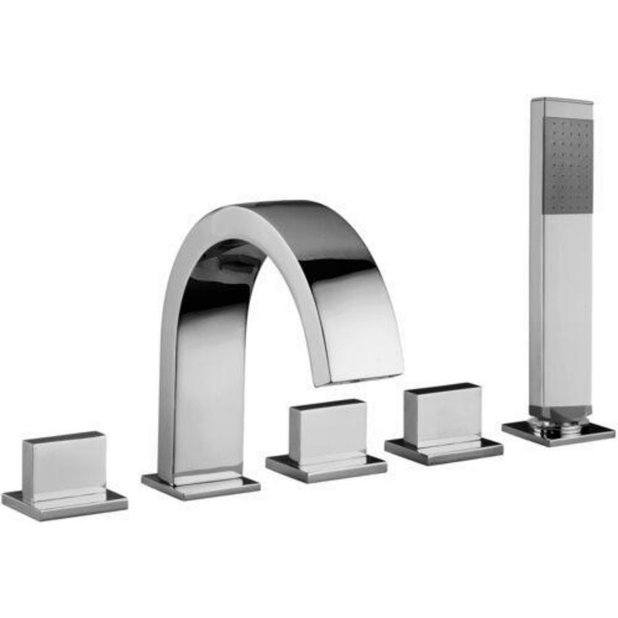 5-gatsbadkraan LEVEL voor badrandmontage. chroom