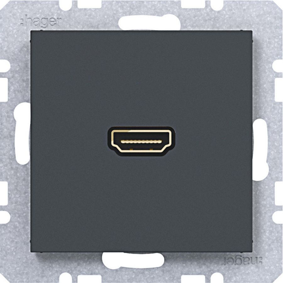 HDMI-contactdoos met 90gr. stekkeraansluiting A.x/C.x antrac