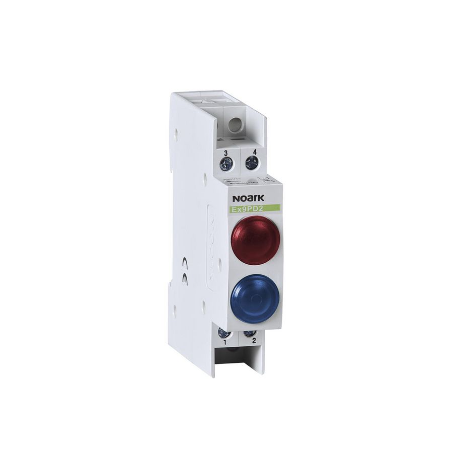 Signaallamp 110V AC/DC 1 rood LED and 1 blauw LED