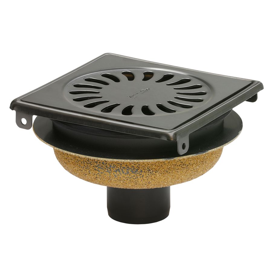 Doucheput 146x146mm OU. 50mm RVS rooster PVD-gecoat geborsteld Gun metal
