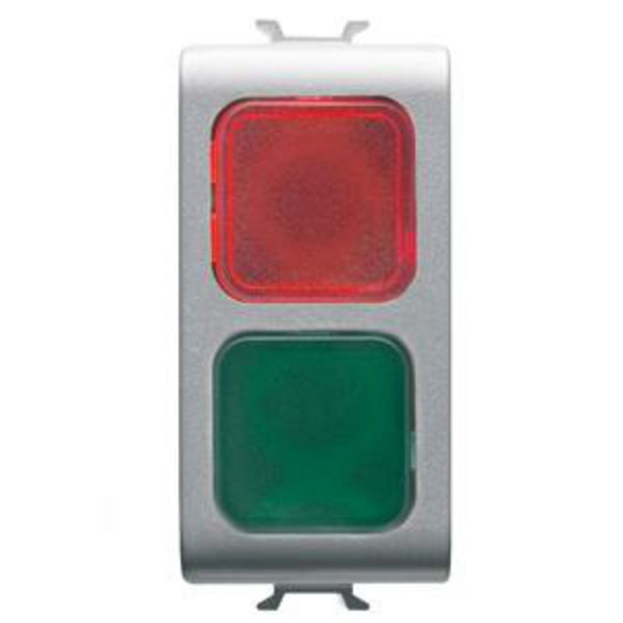 DUBBELE INDICATIELAMP-ROOD/GROEN-1 MODULE-TITANIUM-C