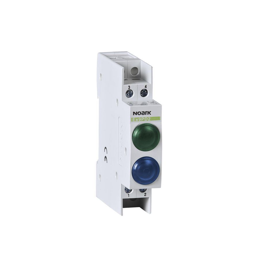 Signaallamp 110V AC/DC 1 groen LED and 1 blauw LED