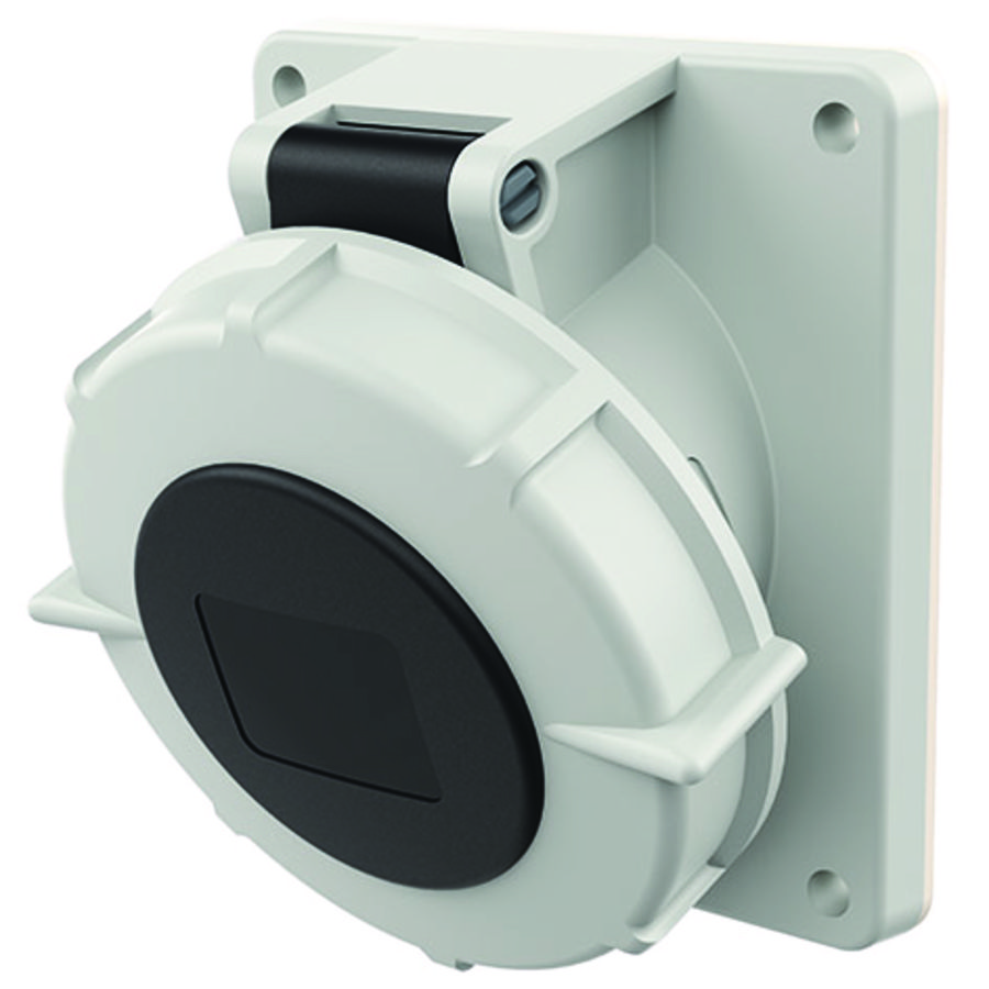 Inbouwwandcontactdoos 32A 7-polig  7H 500V IP67 HW/VN