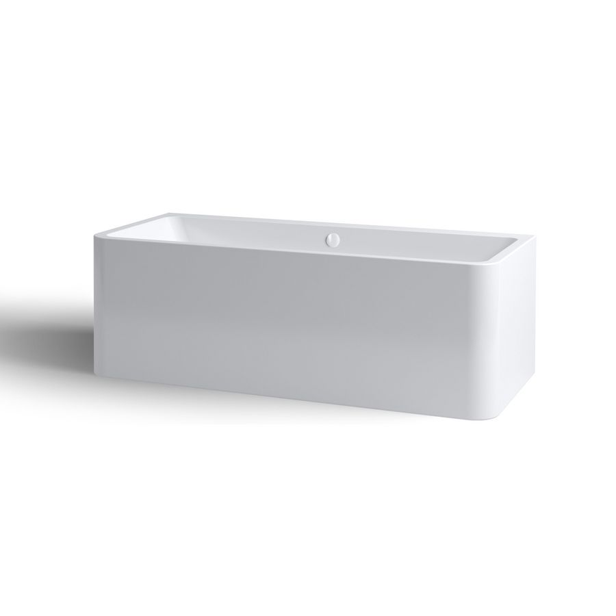Ligbad wandmodel m stop/go plug wit wit acryl InBe