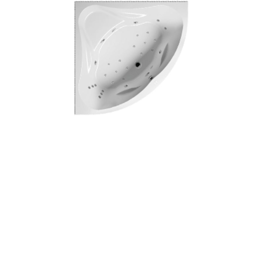 Whirlpool Neo Rihopool 140x140cm systeem JOY rechts hoogglans wit