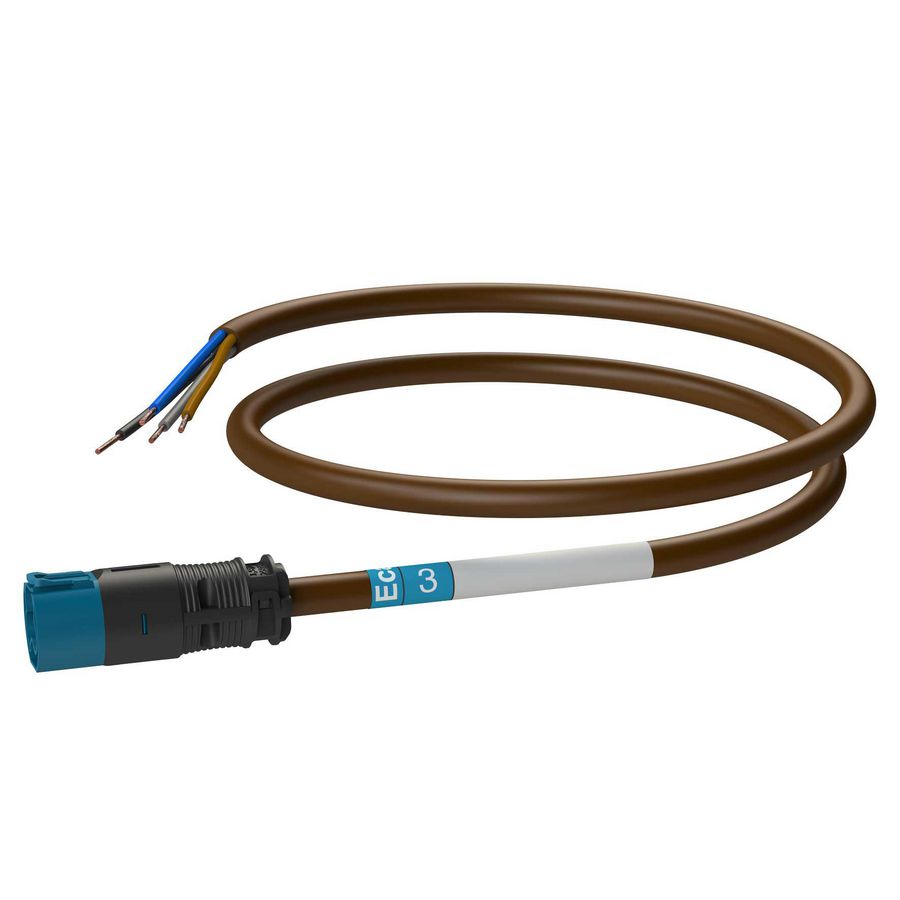 Dimsnoer Male-open AW 3m 4x1,5 bruin Eca VVE=10