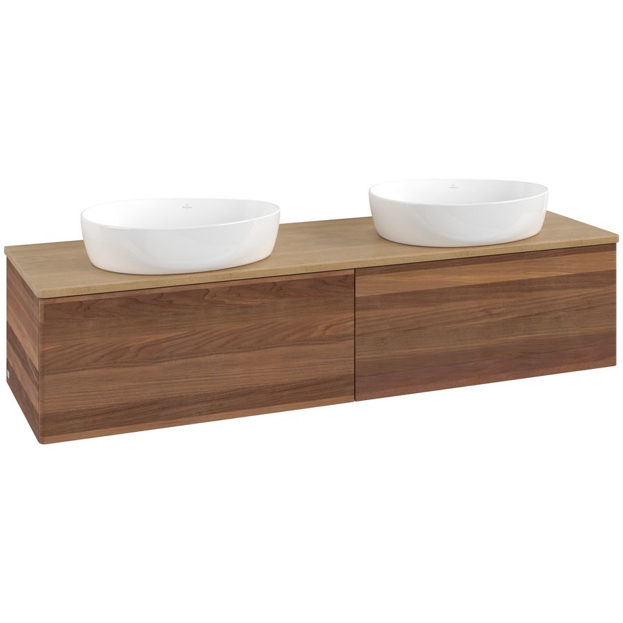 Wastafelonderkast Antao 1600x360x500mm Warm Walnut K39011HM