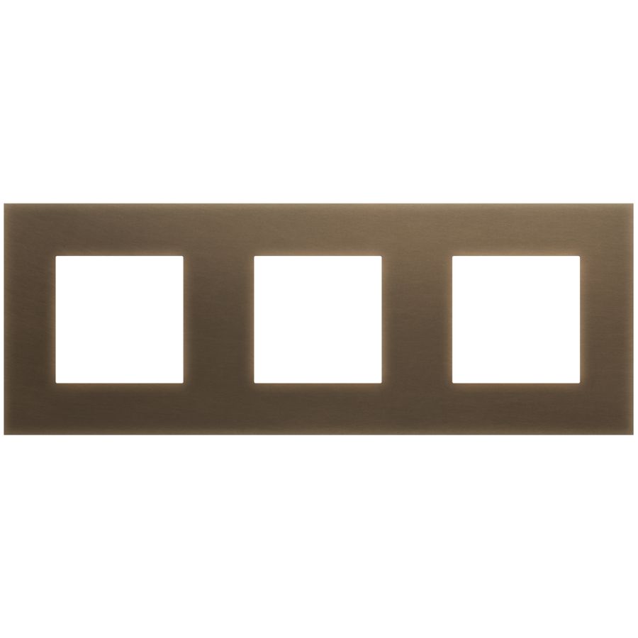 3-voudige afdekplaat 71mm centerafstand Niko Pure brass dark bronze patina