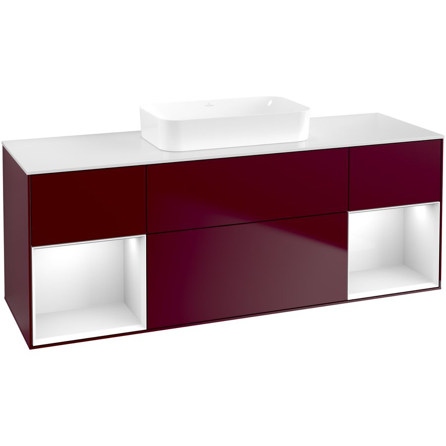 Wastafelonderkast Finion 1600x603x501mm Peony Matt Lacquer F741GFHB