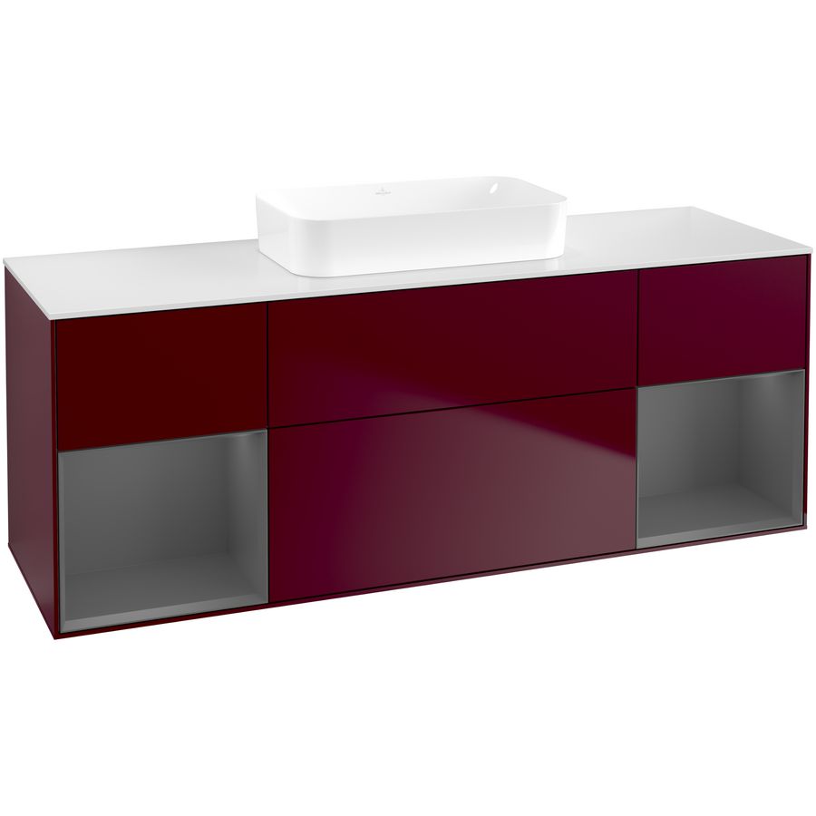 Wastafelonderkast Finion 1600x603x501mm Peony Matt Lacquer F741GKHB