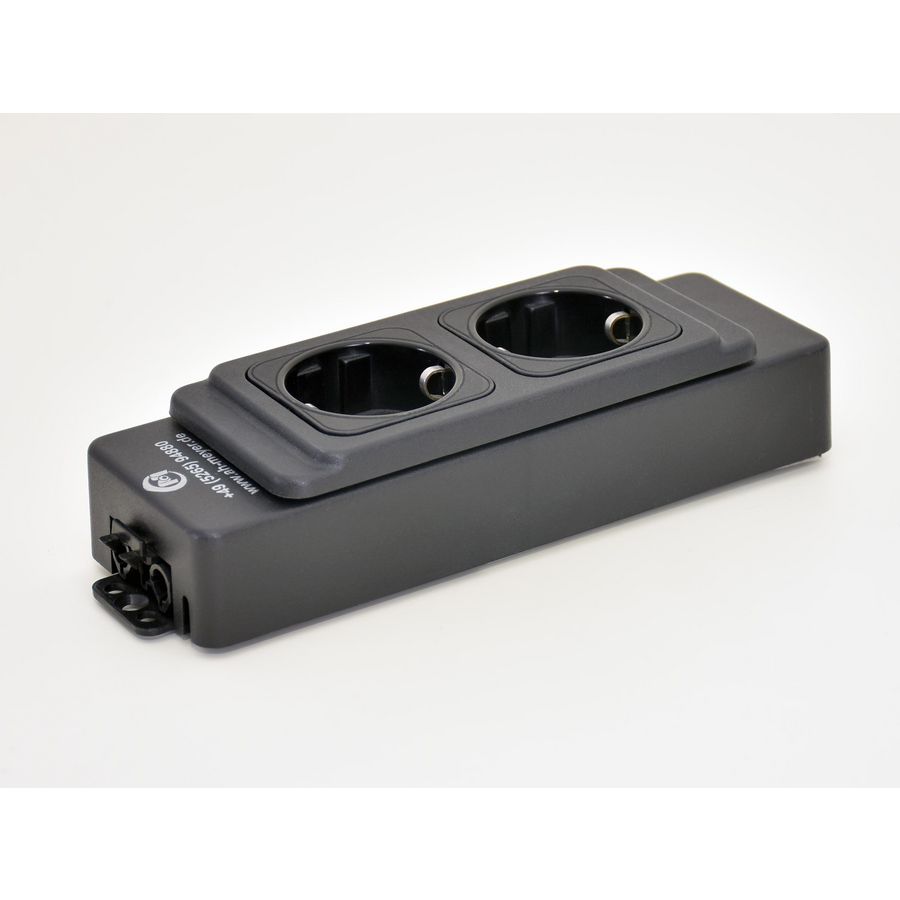 Contactdooscombinatie Netbox ms 2x230v GST18/3 in/out zwart