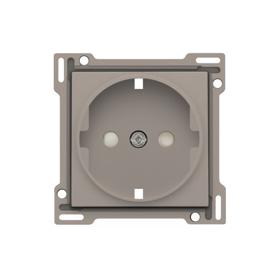 Afwerkingsset stopcontact randaarde/besch.afsl. Bronze