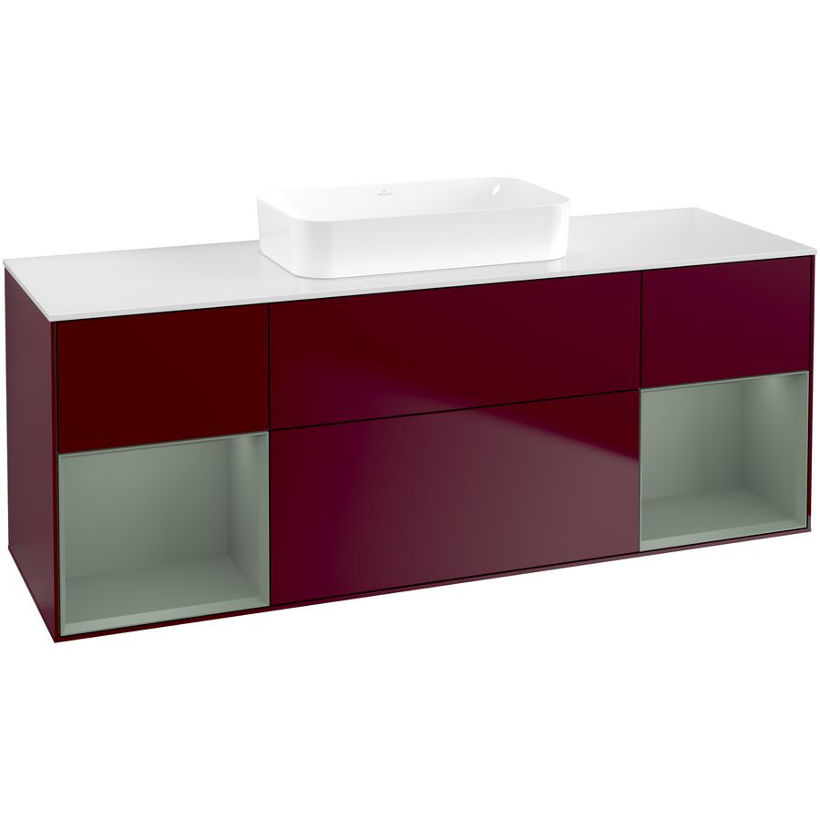 Wastafelonderkast Finion 1600x603x501mm Peony Matt Lacquer F741GMHB