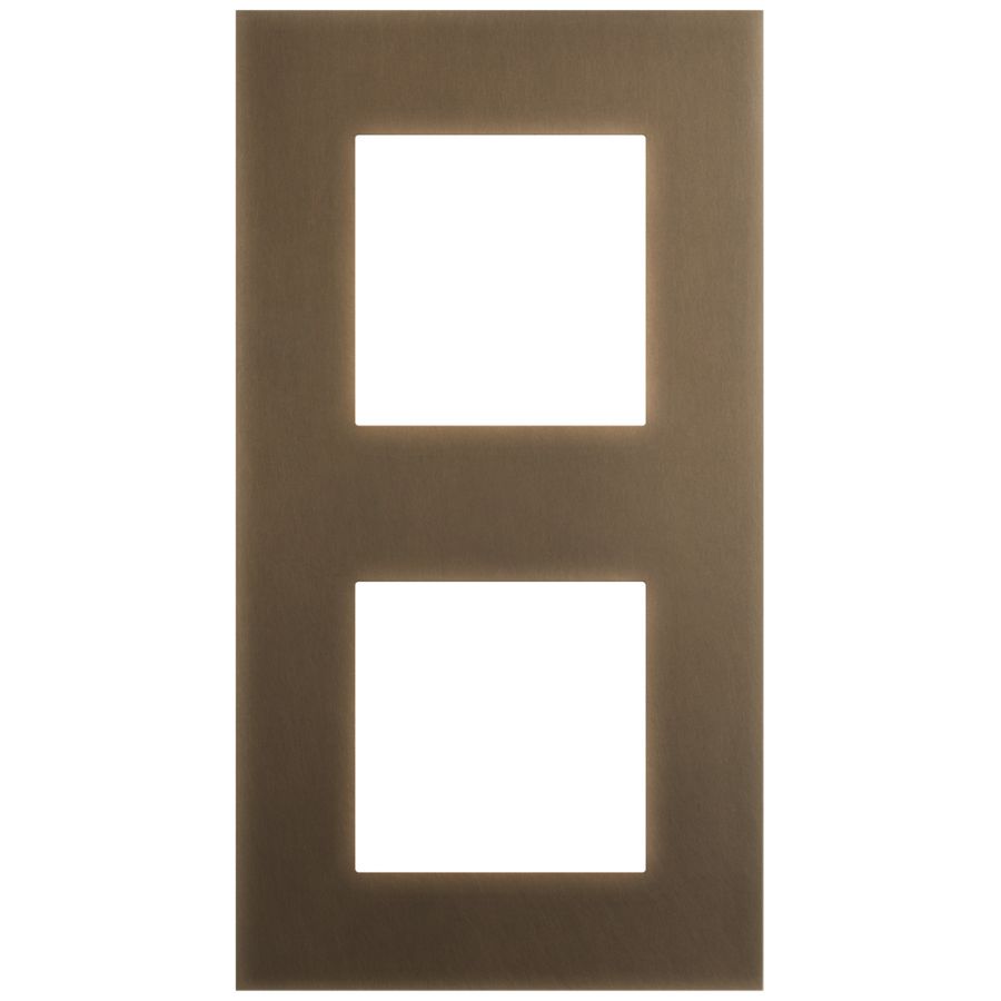 2-voudige afdekplaat met 71mm centerafstand Niko Pure brass dark b