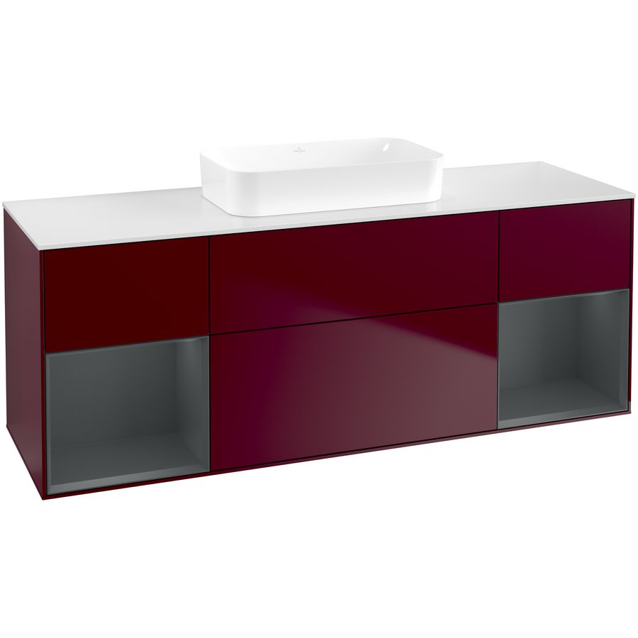 Wastafelonderkast Finion 1600x603x501mm Peony Matt Lacquer F741HGHB