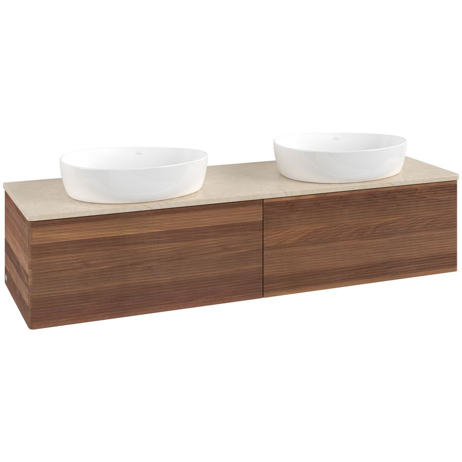 Wastafelonderkast Antao 1600x360x500mm Warm Walnut K39113HM