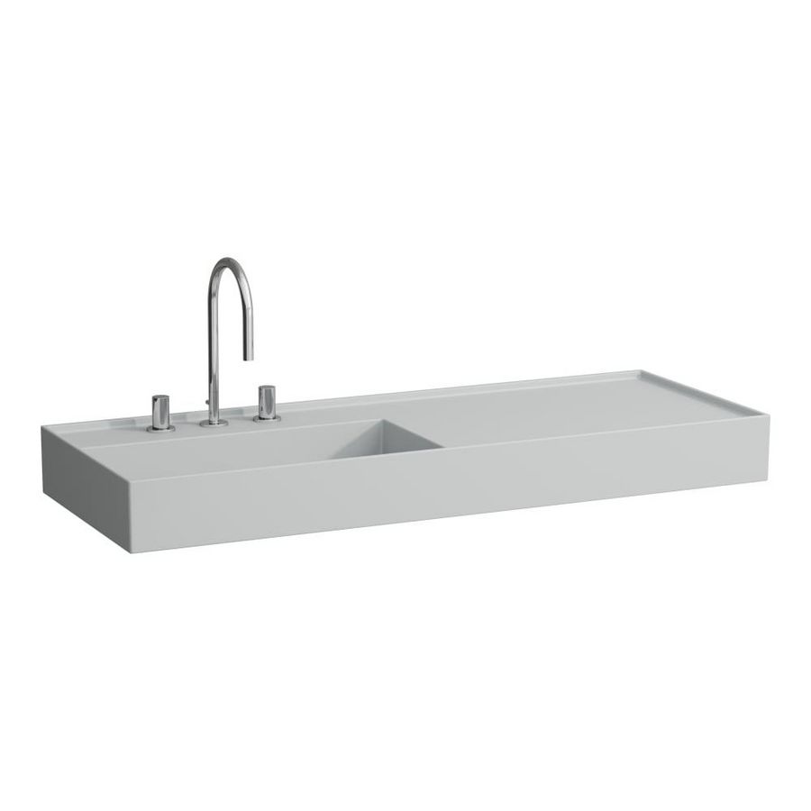 Wast. afleg rechts 1200x460mm m. kraangat z.overl. mat grijs