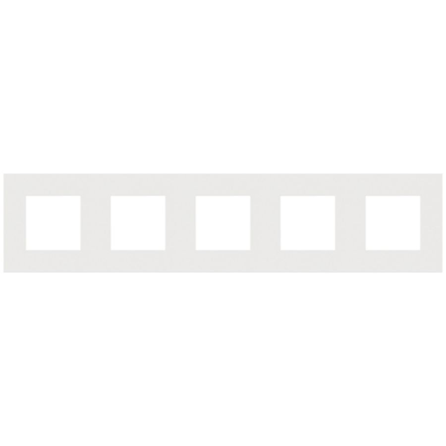 Vijfvoudige afdekplaat hoh 71mm Pure steel white