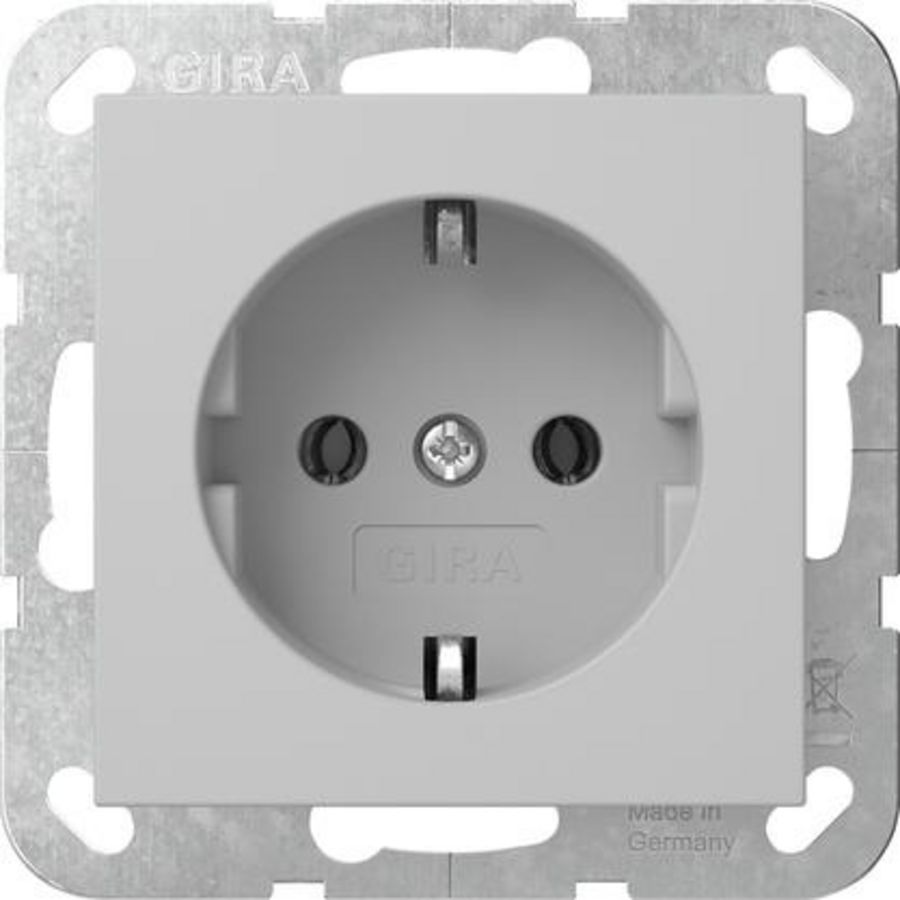 wandcontactdoos met randaarde zonder kl. System 55 grijs m