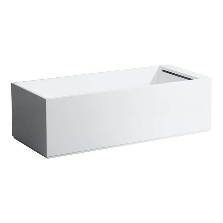 vrijstaand bad 1750x750mm verl.overl. kraanplat. voeteneind wit